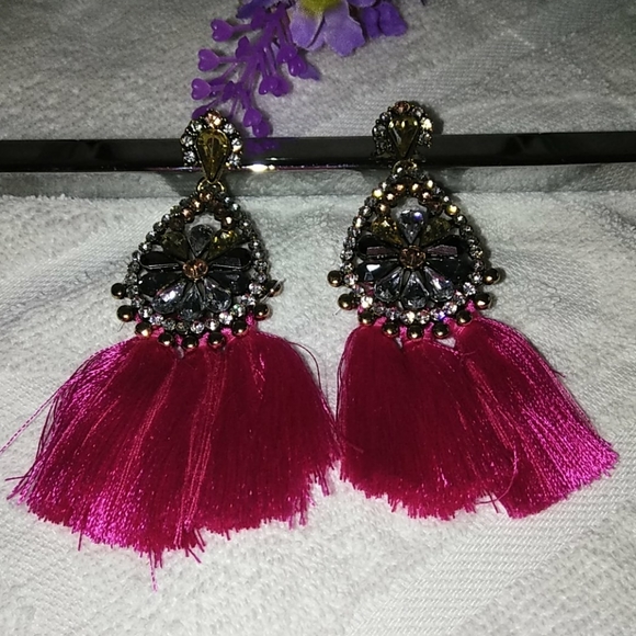 Statement 💗 Pink 💟Tassle Earrings ♥️ - Picture 8 of 8